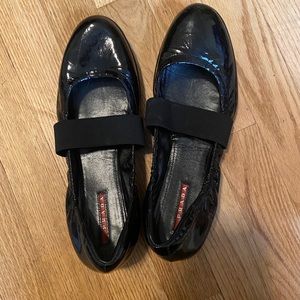 Prada Mary Jane flats black patent leather 40 US 9